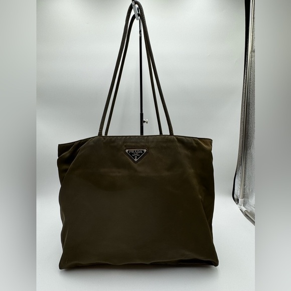 Prada - Authentic - Canvas Olive colored Shoulder /Tote Bag - Picture 1 of 16
